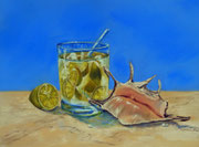 "Caipirinha-time", Pastell, 29x39xm.(c) D.Saul 2014