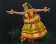 "Hula kahiko" Pastell, 9x12 inch (C) D. Saul 