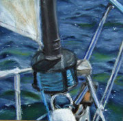 "Segeln I" Pastell, 13x13cm, (C)D.Saul 2012, private collection