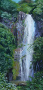 "Wailua Falls" Pastell, 30x60cm, (C) D. Saul 2024