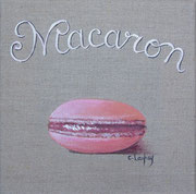 "Macaron rose" - acrylique - 20 x 20 cm