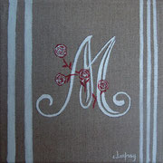 "Monogramme M" - acrylique - 20 x 20 cm