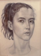 Selbstportrait, Öl auf Papier, 30x40