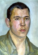 Portrait des Bruders, Öl auf Leinkarton, 22x32
