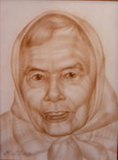 Frauenportrait, Oma, Öl auf Papier, 30x40