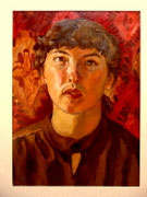 Selbstportrait, Öl auf Leinkarton, 22x32