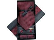Krawatten Geschenkset, bestehend aus Einstecktuch,Manschettenknoepfe und Krawattennadel