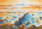 Malen lernen mit Aquarellfarben Kunstkurs Kreativkurse Aquarellkurs Aquarellkurse in Klein Flottbek Komplementärkontrast aus Orange und Blau Rissen Wedel Othmarschen Ottensen Blankenese Altona oder Nienstedten