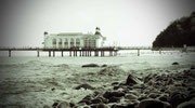 Seebrücke von Sellin , Rügen, Schwarzweißfoto, Enno Franzius