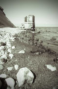 Bei Kap Arkona, Rügen, Ostsee, Steine, Schwarzweißfoto, Enno Franzius