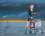 Shopping (2012), 50 x 40 cm, Öl auf Holz