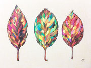 『木の葉』　SMサイズ（227x158㎜）水彩色鉛筆