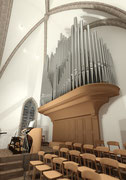 Die neue Klais-Orgel in der Dankeskirche, Bad Nauheim - Seitenansicht Orgelempore - Simulation - © Orgelbau Klais Bonn
