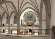 Die neue Klais-Orgel in der Dankeskirche, Bad Nauheim - seitlicher Blick von der Sprudelfensterempore - Simulation - © Orgelbau Klais Bonn