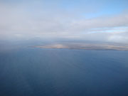 Flying from Isla San Cristobal to Isla Isabela (via Isla Santa Cruz) - absolutely stunning landscape!