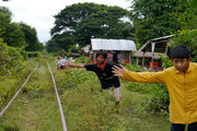 reaching out to the locals on the Bamboo train ride