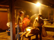 helping make tortillas at our couchsurfing host's place in La Entrada, Honduras