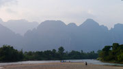 view from Sunset Bar, Vang Vieng, Laos