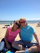 catching up with Ali and Ben from Jersey on St Kilda Beach, Melbourne, Victoria