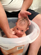 Noah loves the bath bucket :)
