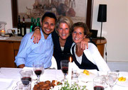 son in law, mother and daughter at Friday night shabbat dinner