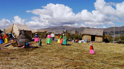 One of the floating villages, Lake Titicaca, Puno
