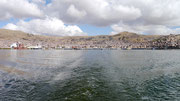 On the way to the floating village in Puno, Peruvian side of Lake Titicaca