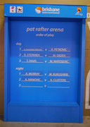 Order of play at the Brisbane International Tennis tournament (1-8 Jan 2012)