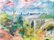 Luxemburg, acryl en inkt op schildersdoek, 90x120cm, prijs 1500,00e (incl. lijst)
