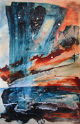 Zeezicht 2020, acryl op papier, 21,5x34cm, prijs 100,00e