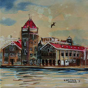 "Verkade koekfabriek" 2017, acryl en inkt op canvas, 20x20cm VERKOCHT