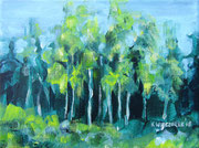 "Naar het bos" 2018, acryl op linnen, 18x24cm