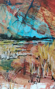 "Het waterriet", acryl en inkt op papier, 8x13cm, VERKOCHT