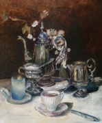 "Koffietijd" 2006, olieverf op canvas, 30x40cm, VERKOCHT