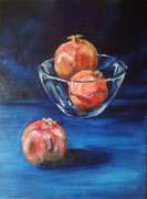 Turkse granaatappels 2019, olieverf op linnen, 30x40cm, prijs 350,00e