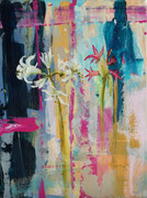 Nerines, acryl en olieverf op schildersdoek, 30x40cm, prijs 300,00e