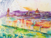 Florence, acryl en inkt op schildersdoek, 90x120cm, prijs 1500,00e (incl. lijst)