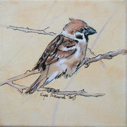 "De mus", acryl en inkt op canvas, 20x20cm VERKOCHT