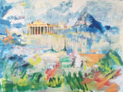 Athene, acryl en inkt op schildersdoek, 90x120cm, prijs 1500,00e (incl. lijst)
