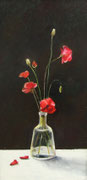 "De klaprozen" 2017, olieverf op canvas, 40x80cm, VERKOCHT