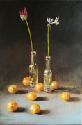 Bieden vanaf 250,00euro / Nerines 2019, olieverf op linnen, 40x60cm, prijs 650,00e (incl. lijst)