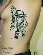 tatouage tattoo personnage bande dessinée tankgirl  par Ginger pepper chez Lucky30 à nimes