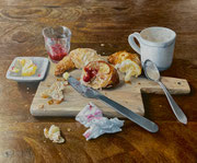 Zweites Frühstück/ 60x50 cm/ Öl auf Holz/ Januar 2026