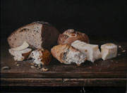 Brot und Käse/40x30 cm/ Öl auf Holz/ Dezember 24