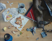 Art-teachers table/ 100x80 cm/ Öl auf Leinwand/ Dez.2021