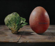 Rosenkohl und Ei/ 30x24 cm/Dezember 2024 (verkauft)