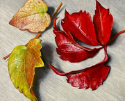 Herbstblätter/ 30x24 cm/ Öl auf Holz/ November 24