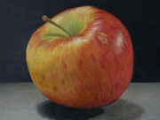 Roter Apfel/ 30x24 cm/ Öl auf Holz/ März 2026