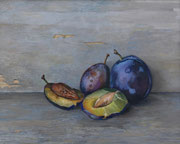 Pflaumen/ 30x24cm/ Öl auf Holz/ Oktober 24