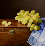 Weintrauben/30x30 cm/ Öl auf Holz/ Dezember 2023